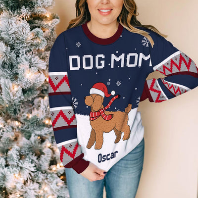 Dog Dad Snow Flake - Personalized Custom All-Over-Print Sweatshirt
