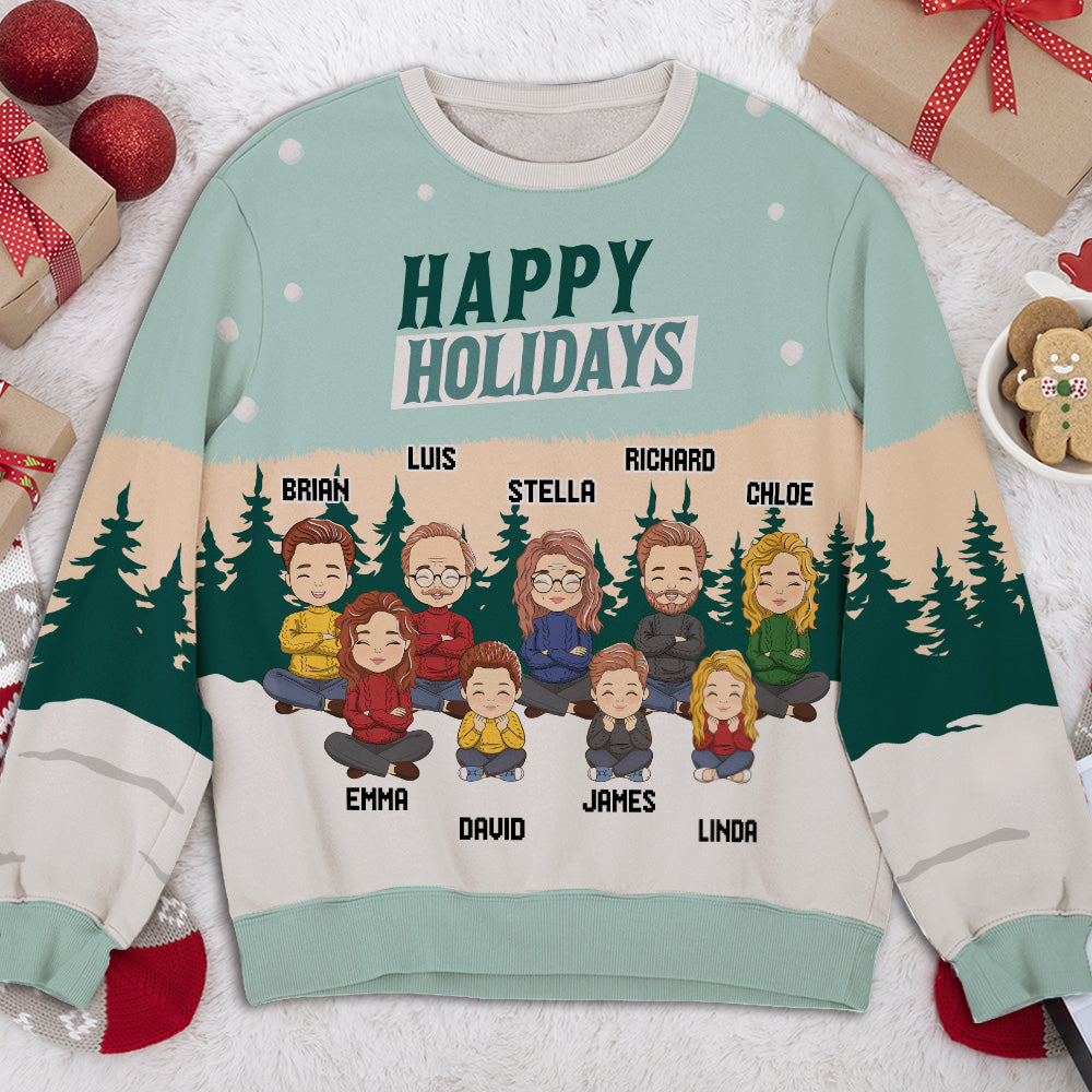 Holiday Couple Family Christmas Personalized Custom Ugly Sweatshirt