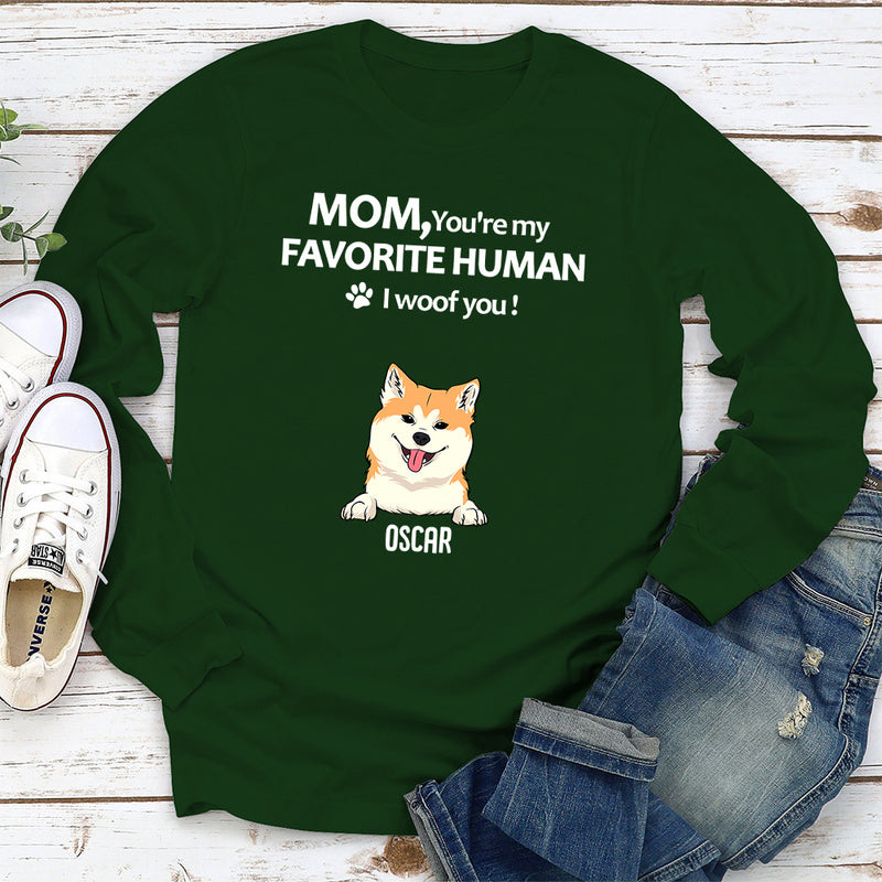 Dogs Favorite Human - Personalized Custom Long Sleeve T-shirt