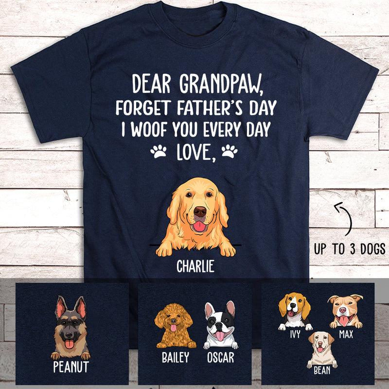 I Woof You Grandpaw - Personalized Custom Unisex T-shirt