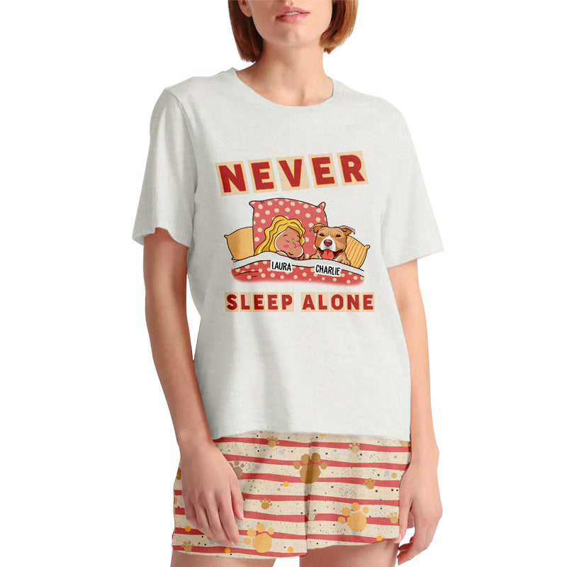 Never Sleep Alone - Personalized Custom Short Pajama Set