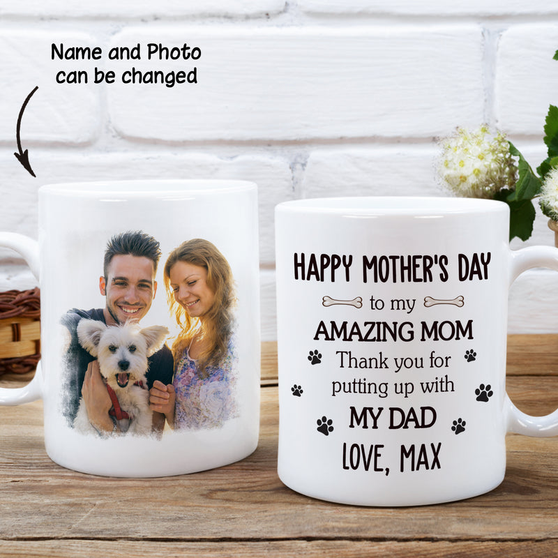 Amazing Dog Mom - Personalized Custom Photo Coffee Mug