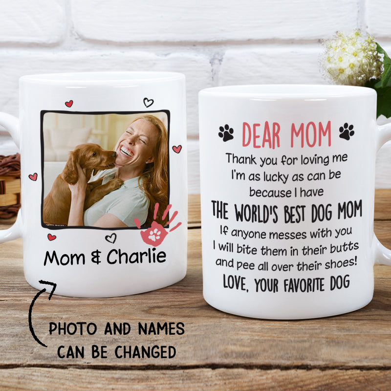 Best Dog Mom - Personalized Custom Photo Coffee Mug