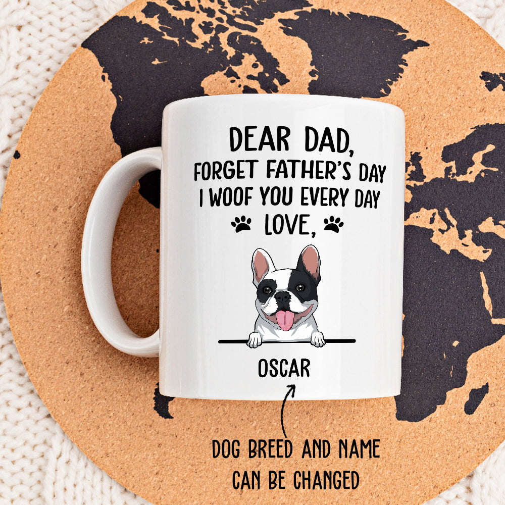 I Woof You Dog Dad Personalized Custom Coffee Mug