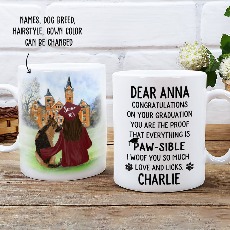 Paw-sible 1 - Personalized Custom Coffee Mug - Graduation Gifts For Dog Lovers