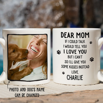 Give Kisses Instead - Personalized Custom Photo Coffee Mug