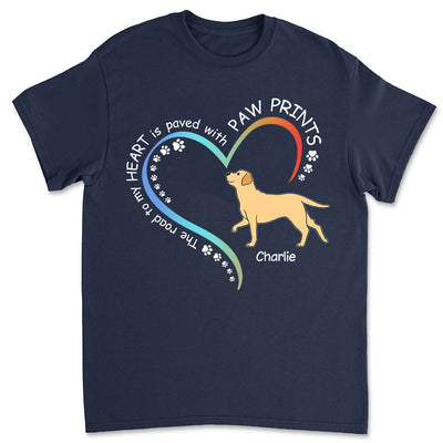 Road To Heart Walking Dog - Personalized Custom Unisex T-shirt
