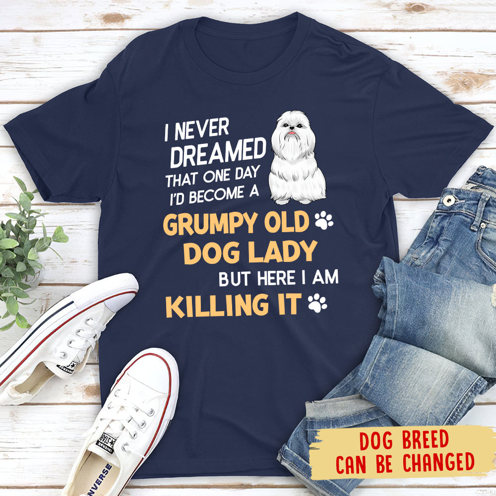 Grumpy Old Dog Lady - Personalized Custom Unisex T-shirt 