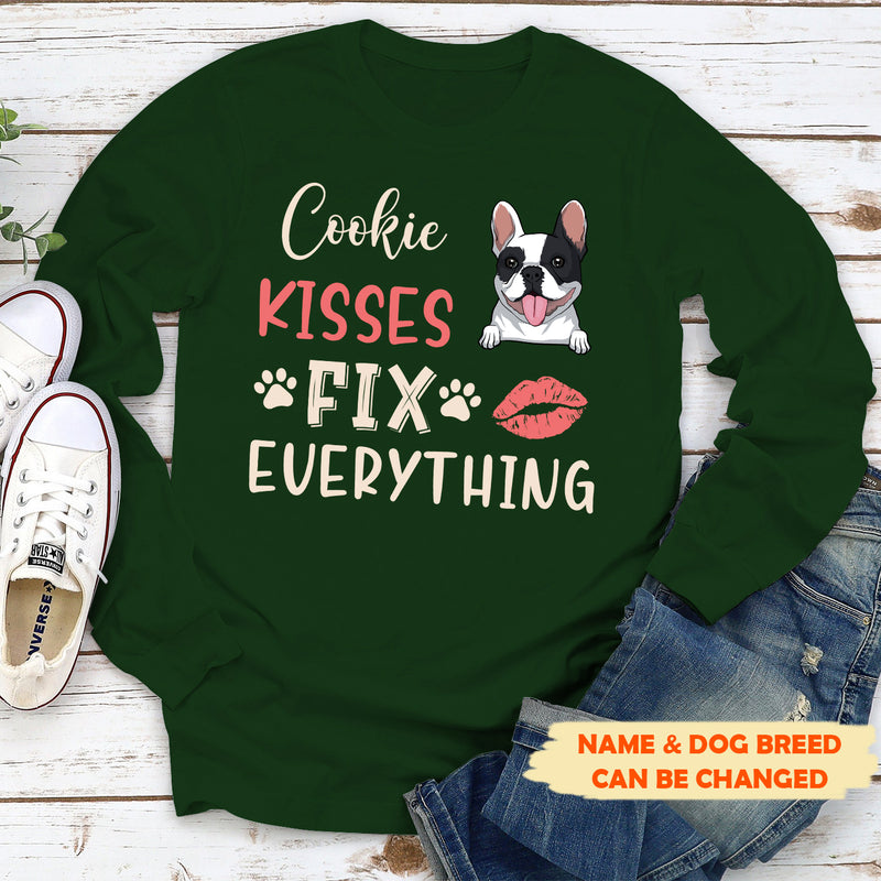 Dog kisses fix everything - Personalized custom classic long sleeve