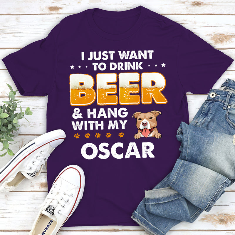 Beer and Dog - Personalized Custom Premium T-Shirt