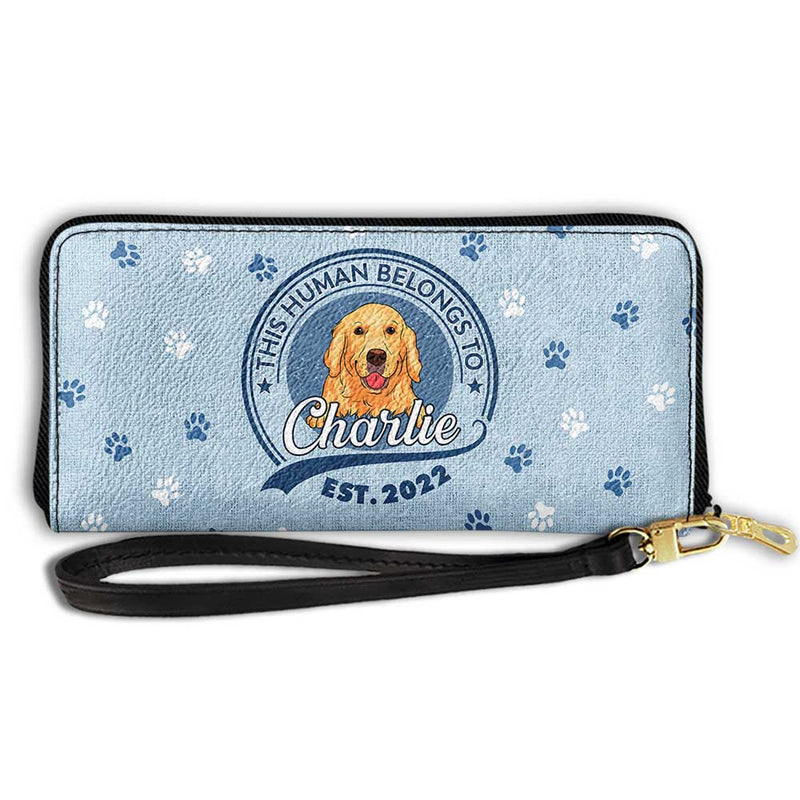 Human Belongs To Dog 2 - Personalized Custom Leather Wallet