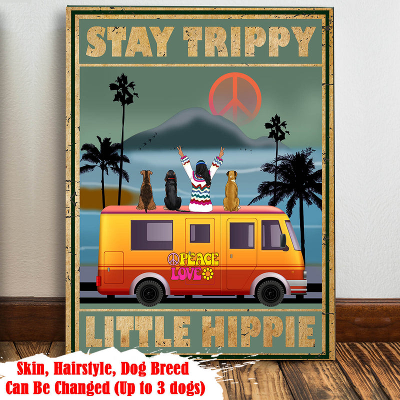STAY TRIPPY LITTLE HIPPIE - PERSONALIZED CUSTOM CANVAS