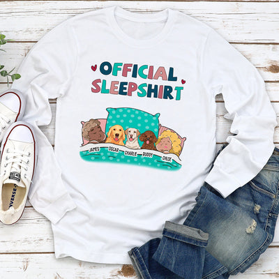 Pet Sleepshirt For Couple - Personalized Custom Long Sleeve T-shirt