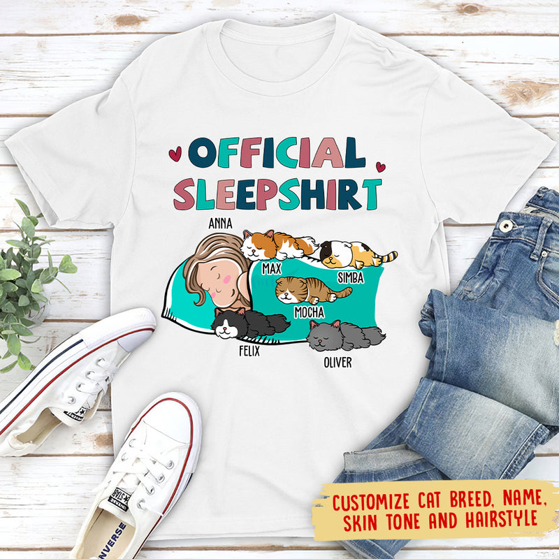 Cat Official Sleepshirt - Personalized Custom Premium T-shirt