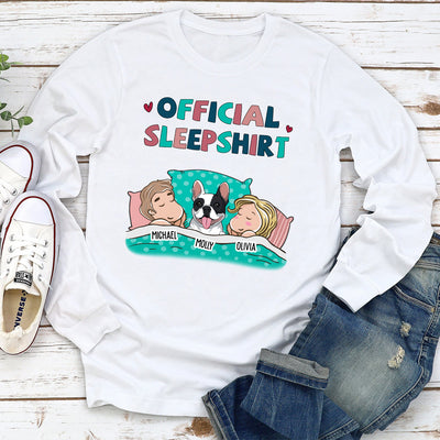 Pet Sleepshirt For Couple - Personalized Custom Long Sleeve T-shirt