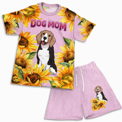 Dog Mom Sunflower - Personalized Custom Short Pajama Set