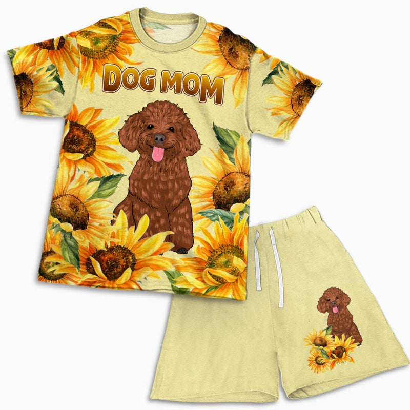 Dog Mom Sunflower - Personalized Custom Short Pajama Set