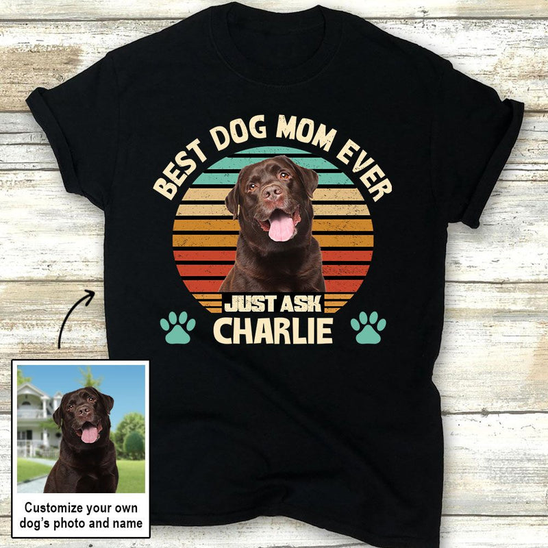 Best Dog Mom - Personalized Custom Photo Women&