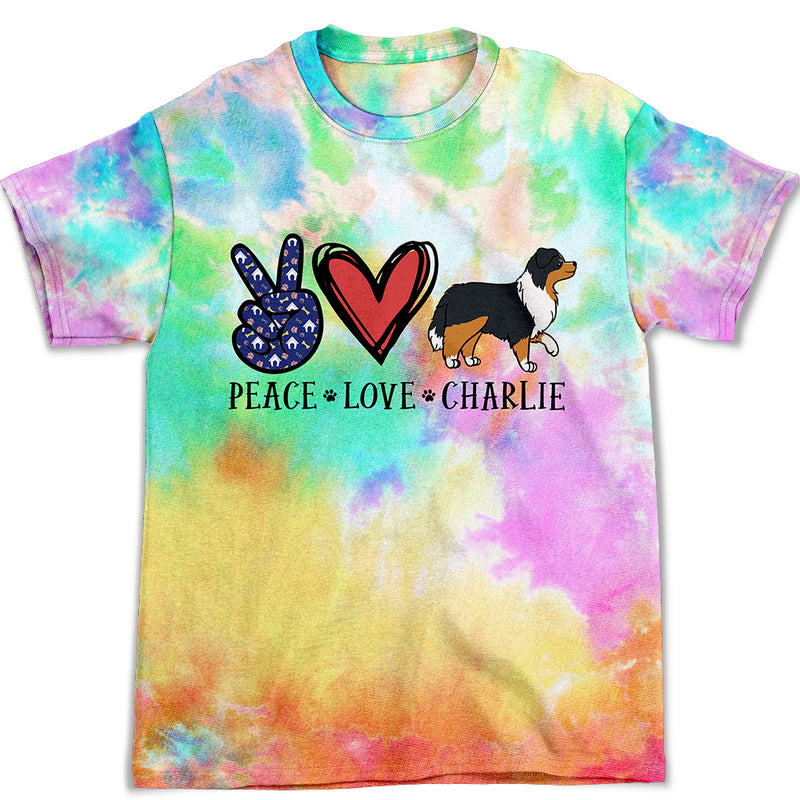 Peace Love Walking Dog- Personalized Custom All-over-print T-shirt