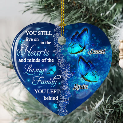 The Loving Family - Personalized Custom Heart Ceramic Ornament