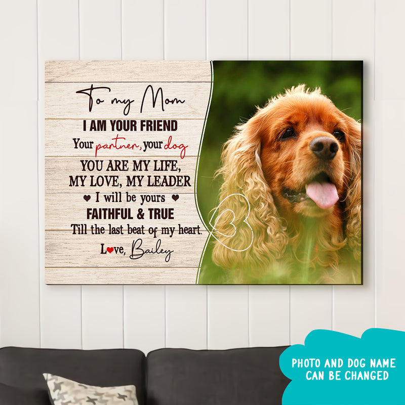 To My Dog Mom - Personalized Photo Custom Canvas - Gifts For Dog Lovers