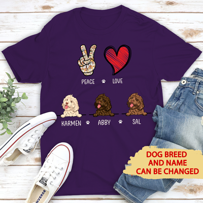 Peace Love Dog - Personalized Custom Premium T-Shirt
