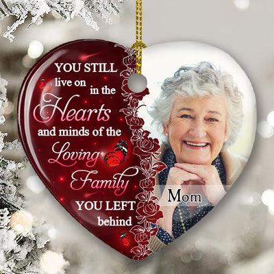 Hearts and Minds Red - Personalized Custom Heart Ceramic Christmas Ornament