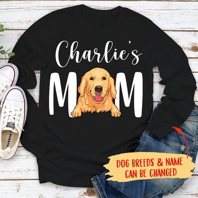 Dog Mom/Dad - Personalized Custom Unisex Long Sleeve T-shirt (white text)