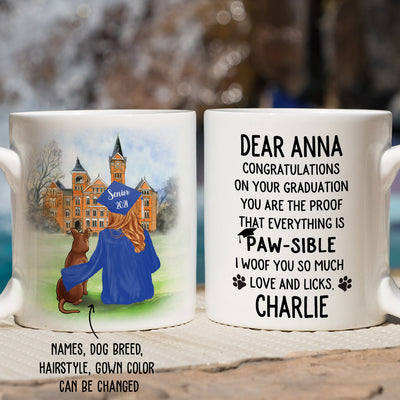 Paw-sible 1 - Personalized Custom Coffee Mug - Graduation Gifts For Dog Lovers