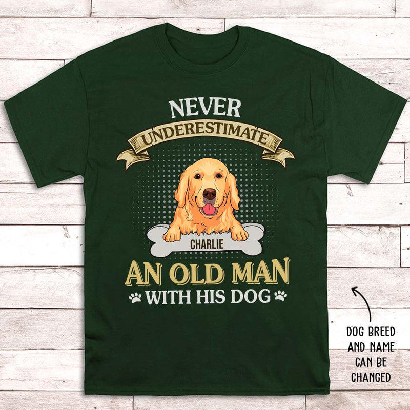 An Old Man With Dog - Personalized Custom Unisex T-shirt