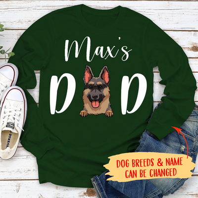 Dog Mom/Dad - Personalized Custom Unisex Long Sleeve T-shirt (white text)