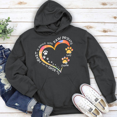 My Heart With Paw Prints  - Personalized Custom Hoodie