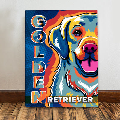 Golden Retriever Pop Art 1 - Canvas Print