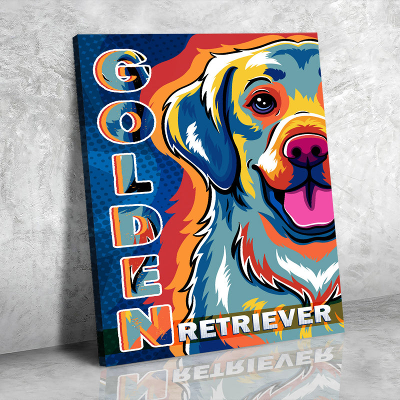 Golden Retriever Pop Art 1 - Canvas Print