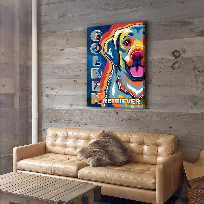 Golden Retriever Pop Art 1 - Canvas Print