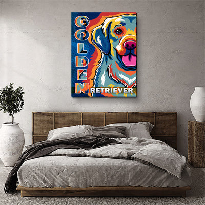 Golden Retriever Pop Art 1 - Canvas Print