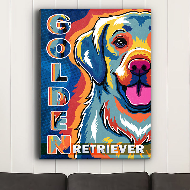 Golden Retriever Pop Art 1 - Canvas Print