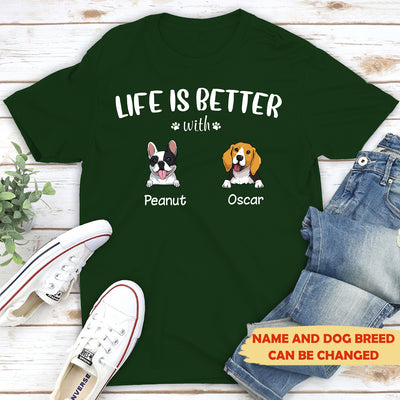 Life is better (White text) - Personalized custom premium T-shirt
