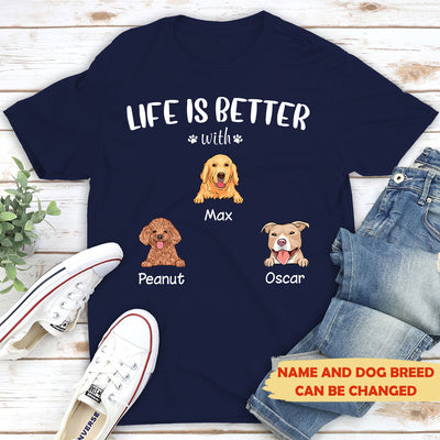 Life is better (White text) - Personalized Custom Unisex T-shirt