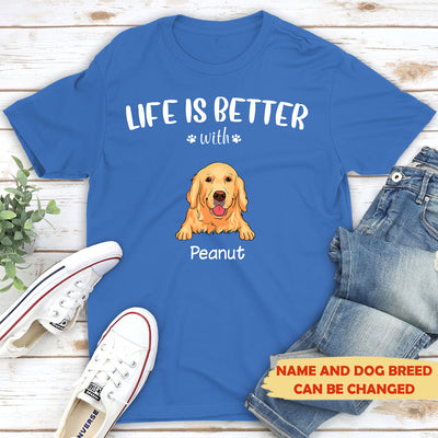 Life is better (White text) - Personalized custom premium T-shirt