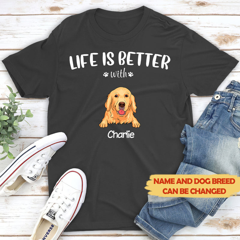 Life is better (White text) - Personalized Custom Unisex T-shirt