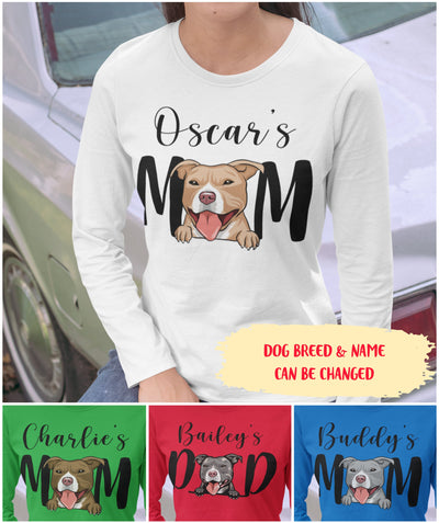 Pitbull's Mom/Dad - Personalized Custom Long Sleeve T-shirt