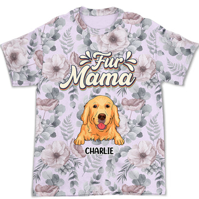 Fur Mama Flower - Personalized Custom All-over-print T-shirt