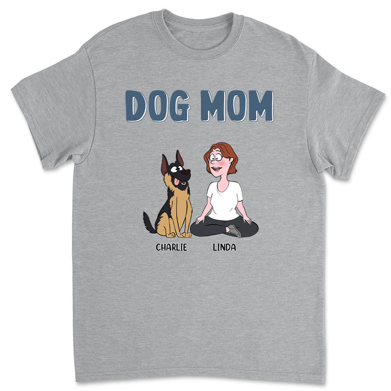 Dog Mom Cartoon - Personalized Custom Unisex T-shirt