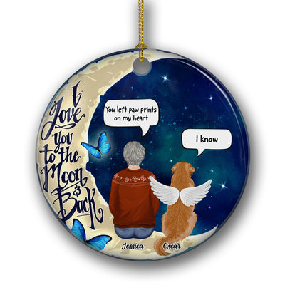 Love You To The Moon And Back - Personalized Custom Circle Ceramic Christmas Ornament