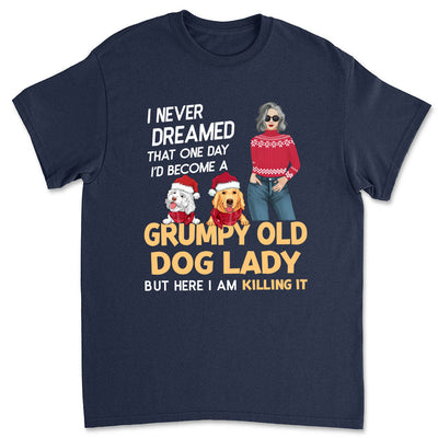 Christmas Dog Lady - Personalized Custom Unisex T-shirt