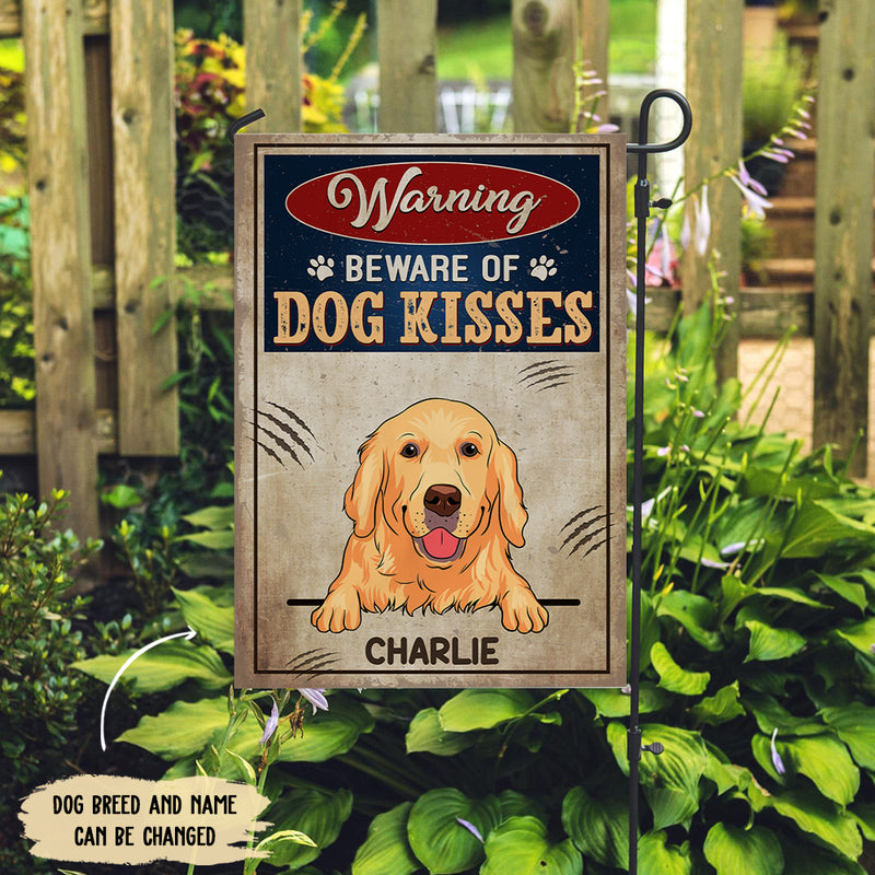 Dog Kisses - Personalized Custom Garden Flag