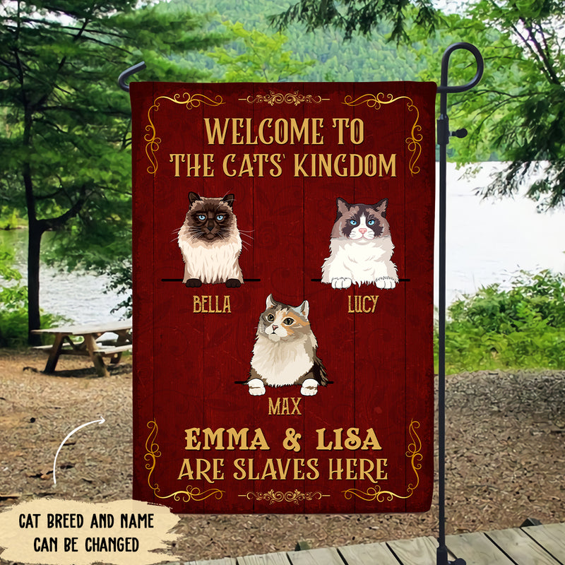 Welcome To The Cat Kingdom - Personalized Custom Garden Flag