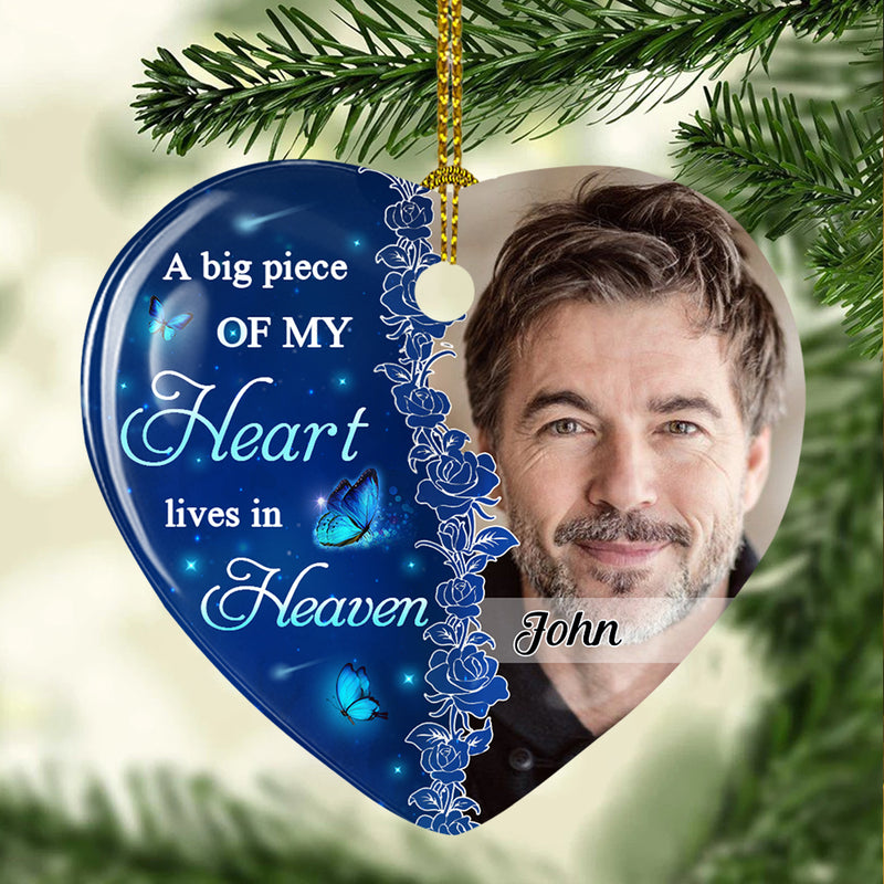 Missing You Always - Personalized Custom Heart Ceramic Ornament