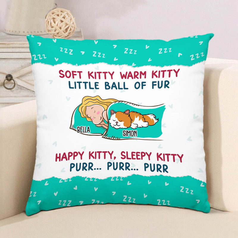 Soft Kitty Warm Kitty - Personalized Custom Throw Pillow